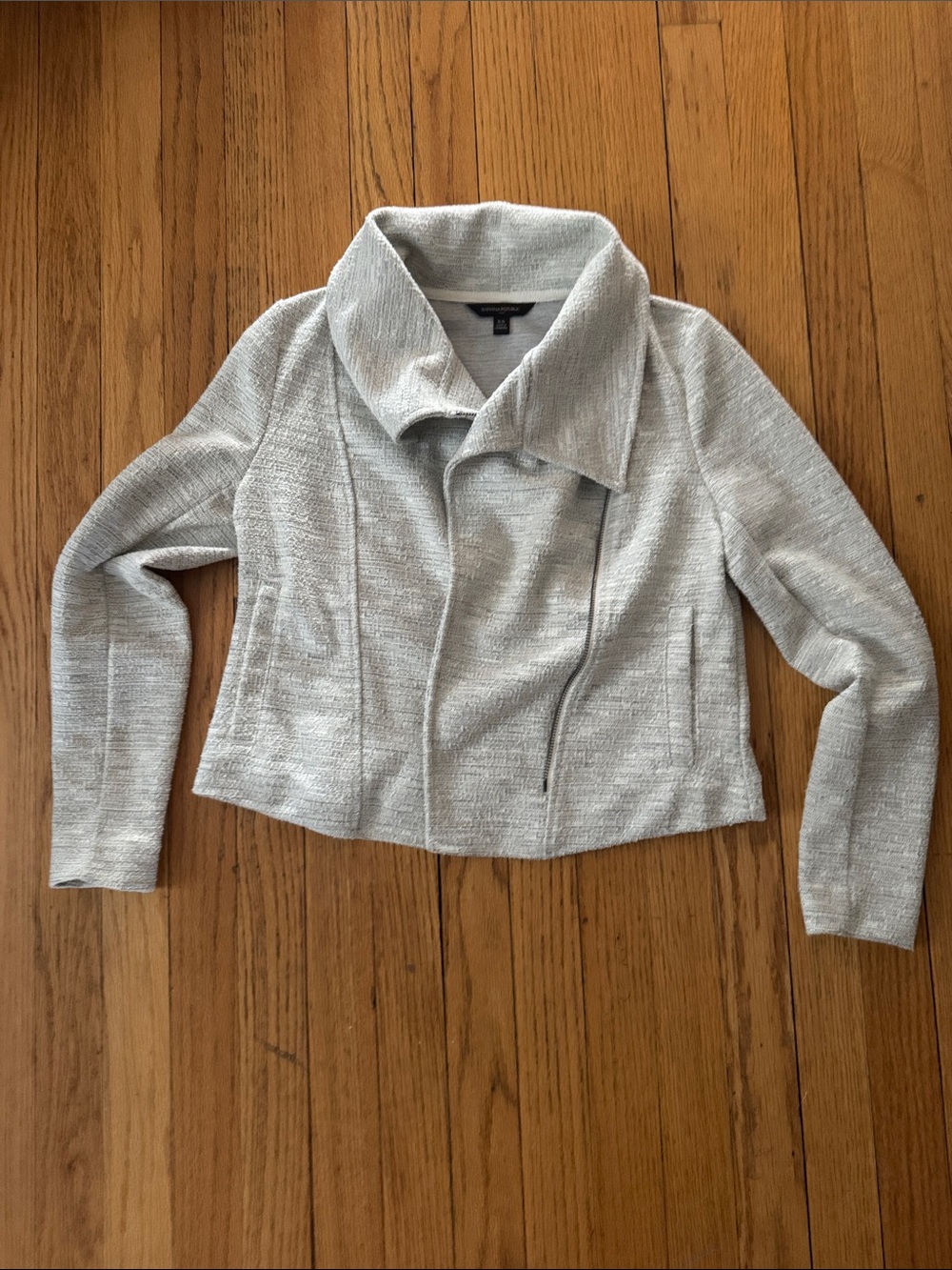 Banana Republic Light Gray Textured Cropped Blazer